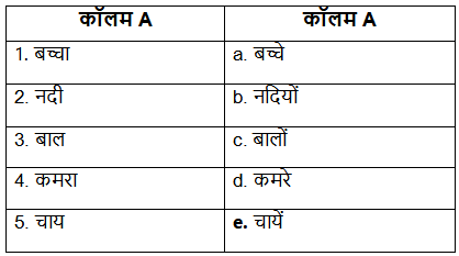Worksheet Solutions: वचन | Hindi Grammar for Class 6