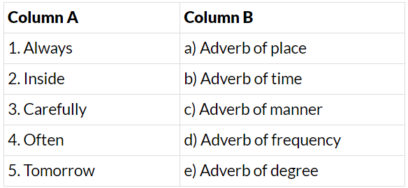 Adverb Class 6 Worksheet English Grammar