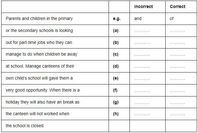 Editing Class 6 Worksheet English Grammar