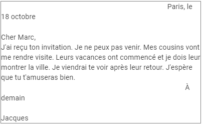 Des invitations NCERT Solutions | French for Class 8