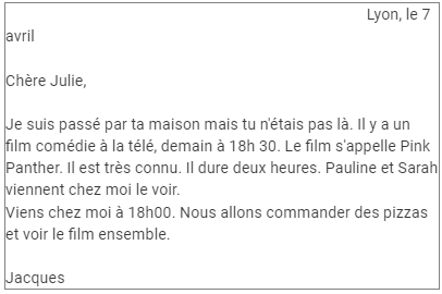 Des invitations NCERT Solutions | French for Class 8