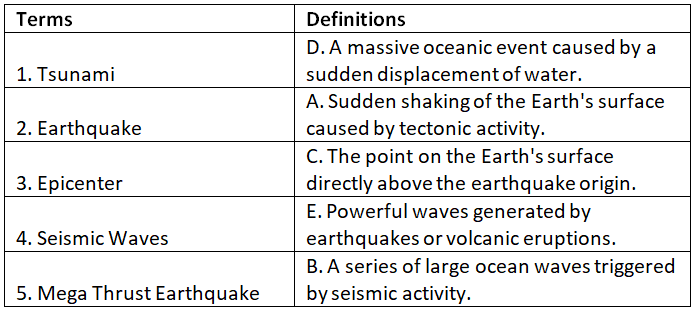 Worksheet Solutions: How Tsunamis Work | General Knowledge Encyclopedia - Class 8