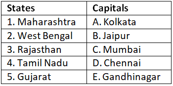 Section E: Match the Following