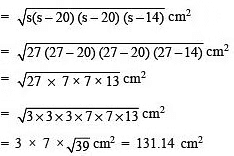 Class 9 Maths Chapter 10 Previous Year Questions - Heron`s Formula
