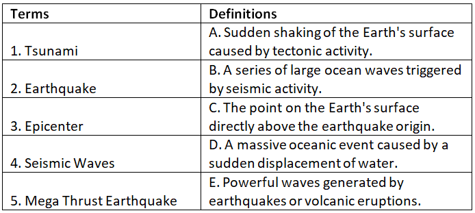 Worksheet Solutions: How Tsunamis Work | General Knowledge Encyclopedia - Class 8
