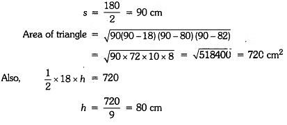 Class 9 Maths Chapter 10 Previous Year Questions - Heron`s Formula