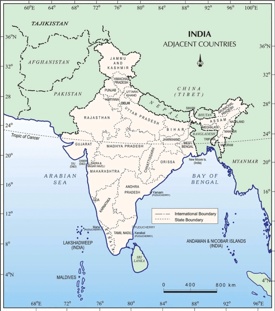 Class 9 Geography Chapter 1 Notes - India: Size and Location