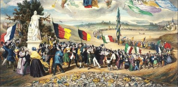 The Pact Between Nations, a print prepared by Frederic Sorrieu, 1848
