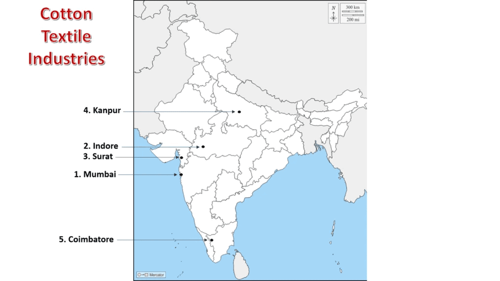 Map Based Questions: Manufacturing Industries | Social Studies (SST) Class 10