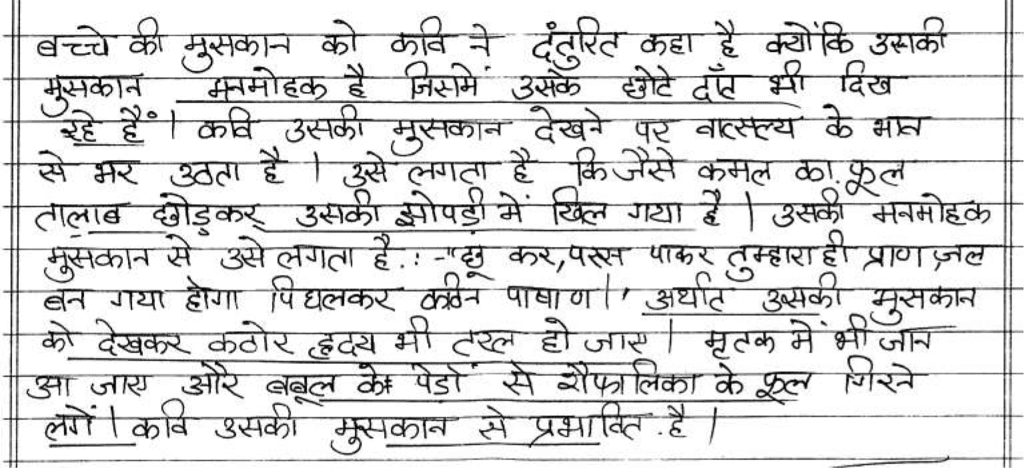 Class 10 Hindi (A): Topper`s Answer Sheet (2019) | Hindi Class 10