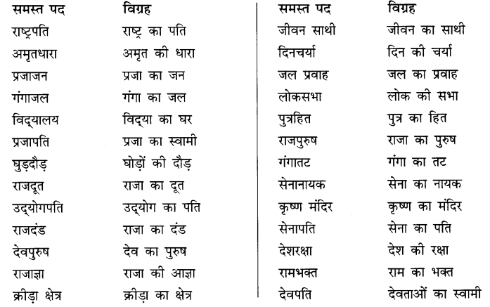 समास: Notes | हिंदी व्याकरण - कक्षा 10 - Class 10