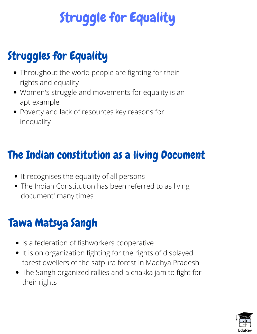 Mindmap: Struggles for Equality | Subject-Wise Mind Maps for Class 7