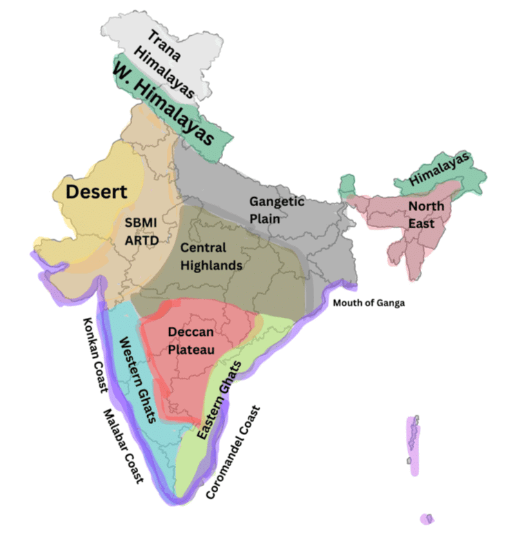 Class 7 Social Science Chapter 1 HOTS Questions - Geographical Diversity of India