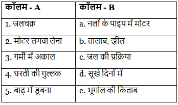 Worksheet Solutions: Pani re Pani (पानी रे पानी) | Hindi Class 5