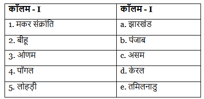 Worksheet: Faslo ka Tyohar (फसलों के त्योहार) | Hindi Class 5