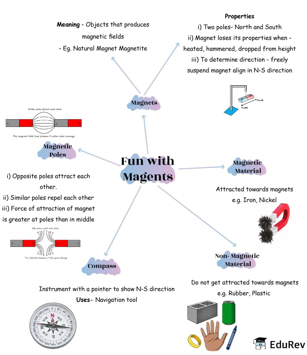 Mind Map: Fun with magnets | Subject-Wise Mind Maps for Class 6