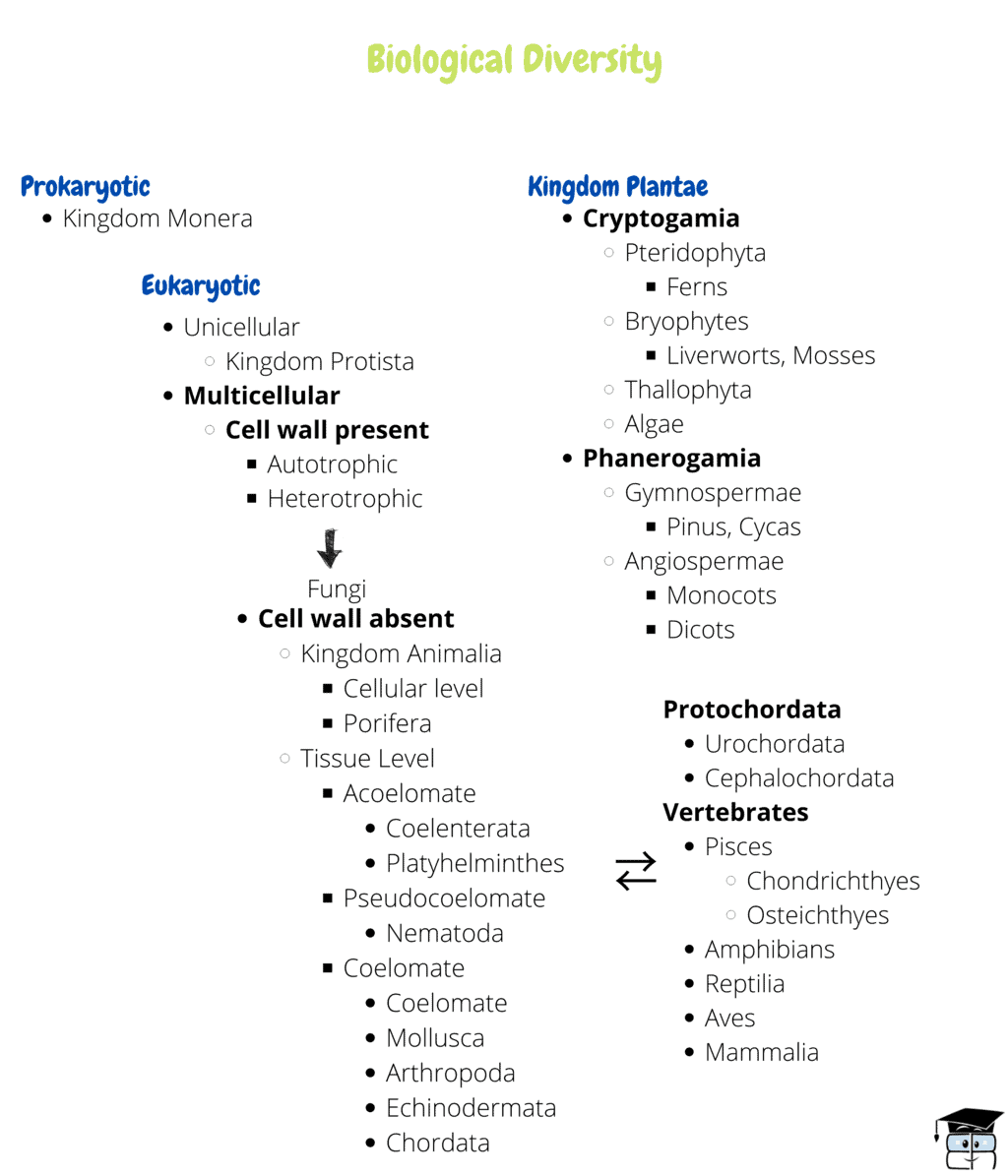 Mindmap: Diversity in Living Organisms | Subject-Wise Mind Maps for Class 9