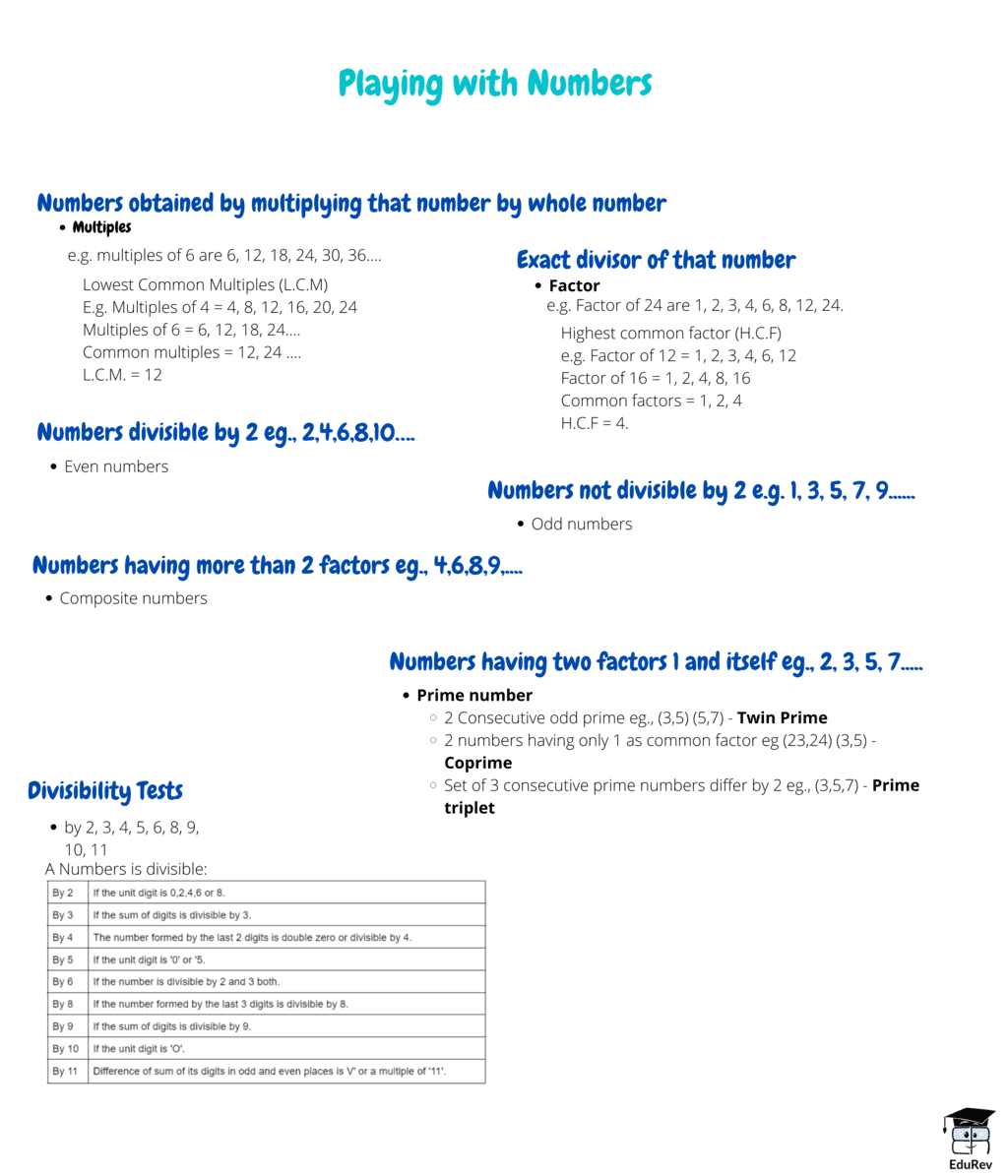 Mindmap: Playing with Numbers | Mathematics (Maths) Class 6