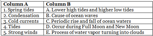 Worksheet Solutions: The Hydrosphere - Class 7