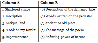 Q3: Match the Column (In a Table)