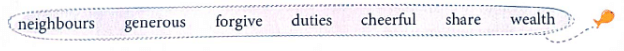 A. Here is a summary of the poem. Fill in the blanks with the words in the box.
