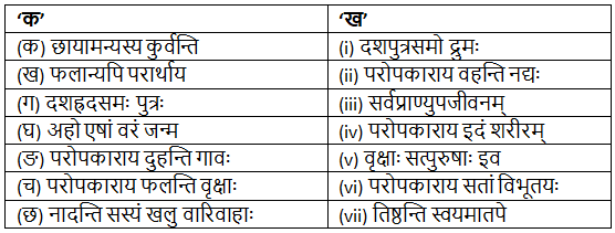 Worksheet: वृक्षाः सत्पुरुषाः इव | Sanskrit for class 6