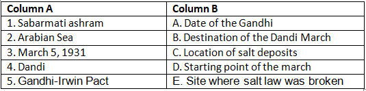Q3: Match the Column