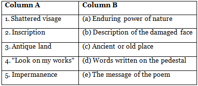 Q3: Match the Column (In a Table)