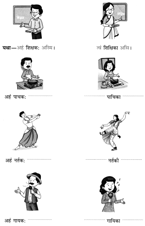 Worksheet: अहं च त्वं च | Sanskrit for class 6