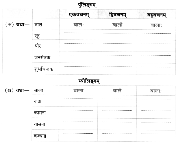 Worksheet: शूराः वयं धीराः वयम् | Sanskrit for class 6