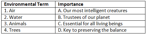 Q3: Match the Column