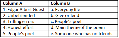 Q3: Match the Column.