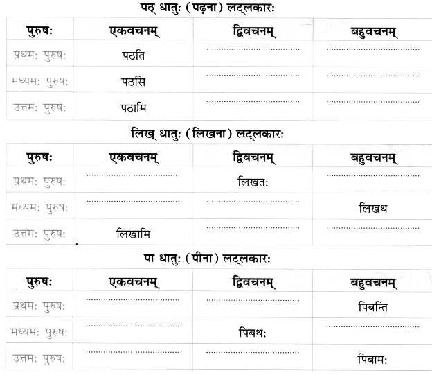 Worksheet: अहं च त्वं च | Sanskrit for class 6