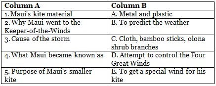 Maui`s Kite Class 5 Worksheet English Gul Mohar