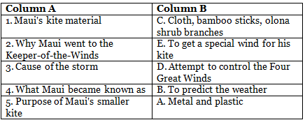 Maui`s Kite Class 5 Worksheet English Gul Mohar