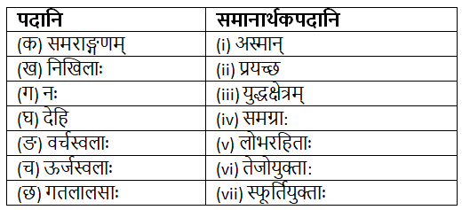 Worksheet: शूराः वयं धीराः वयम् | Sanskrit for class 6