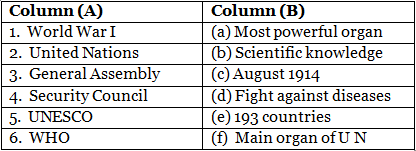 The United Nations - 2 Class 5 Worksheet SST