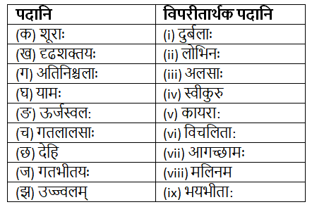Worksheet: शूराः वयं धीराः वयम् | Sanskrit for class 6