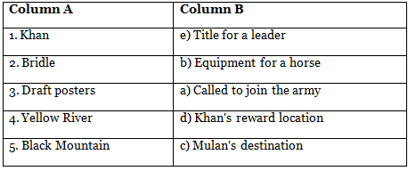 The Ballad of Mulan Class 7 Worksheet English Oxford