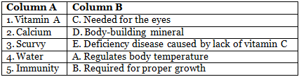 Q3: Match the Column (In a Table)