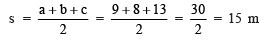 NCERT Solutions for Class 9 Maths Chapter 12 - Exercise 12.2 Heron’s Formula