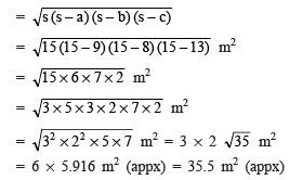 NCERT Solutions for Class 9 Maths Chapter 12 - Exercise 12.2 Heron’s Formula
