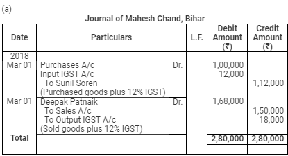 Accounting for Goods & Service Tax GST) - Commerce