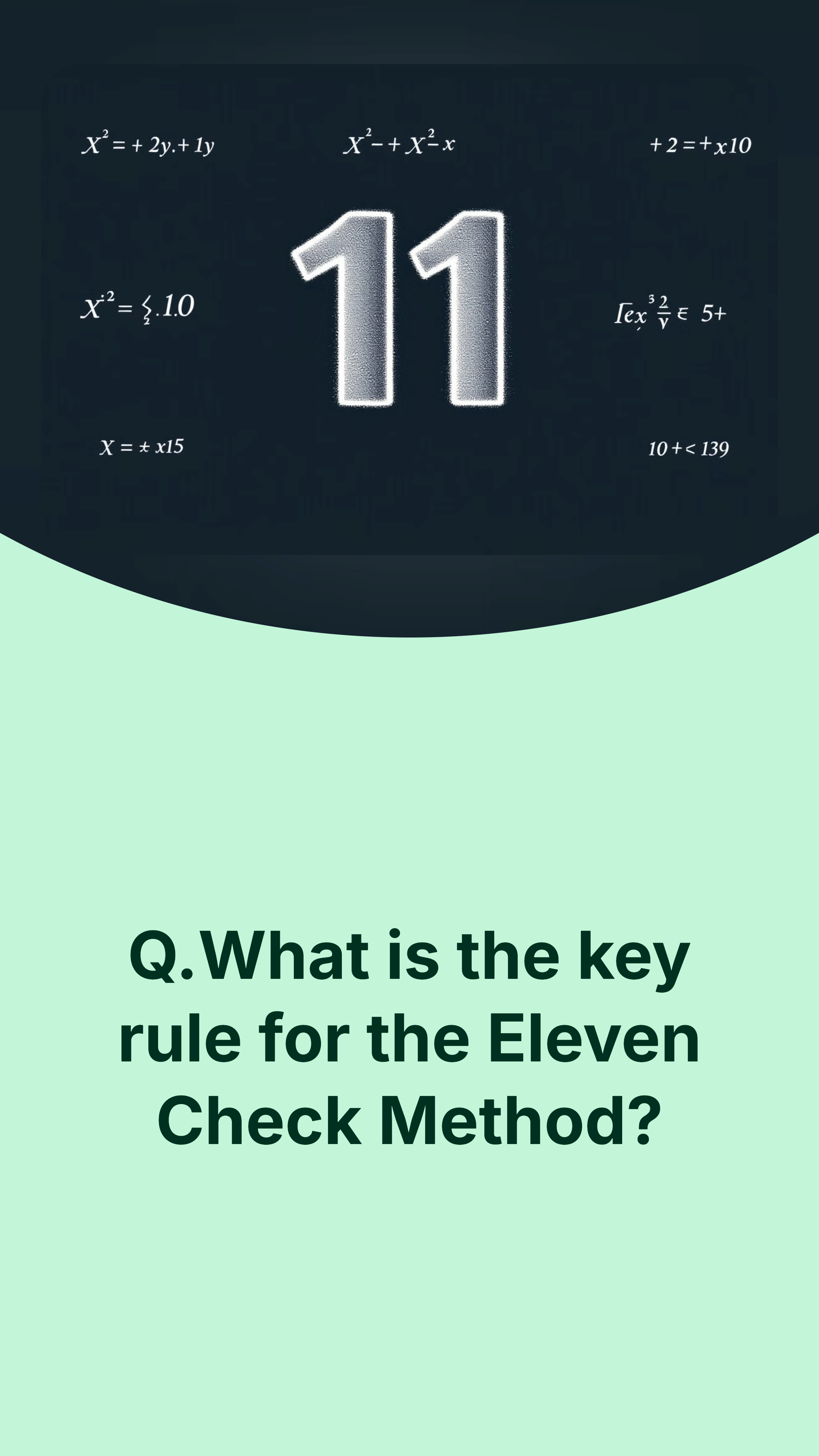 Flashcards: Eleven Check Method Flashcard - Improve Your Calculations ...