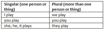 Matching the verbs to the subject | Year 6 English