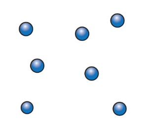 The particles in a gas
