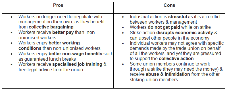 Trade Unions | Business Studies for GCSE/IGCSE - Class 10