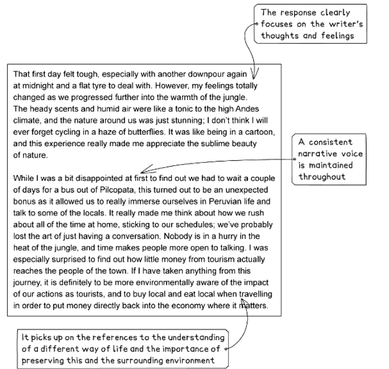 Question 3 Demo Answer: Journal | English Language for GCSE/IGCSE - Class 10