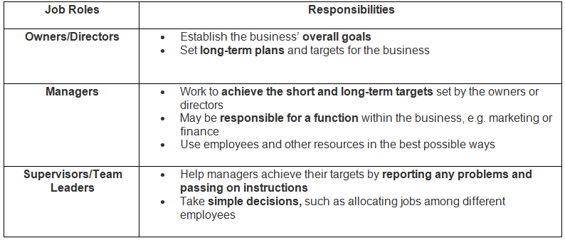 The Role of Management | Business Studies for GCSE/IGCSE - Class 10