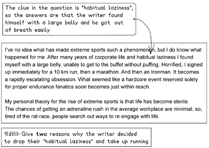 Question 1 Comprehension: Demo Answer | English Language for GCSE/IGCSE - Class 10